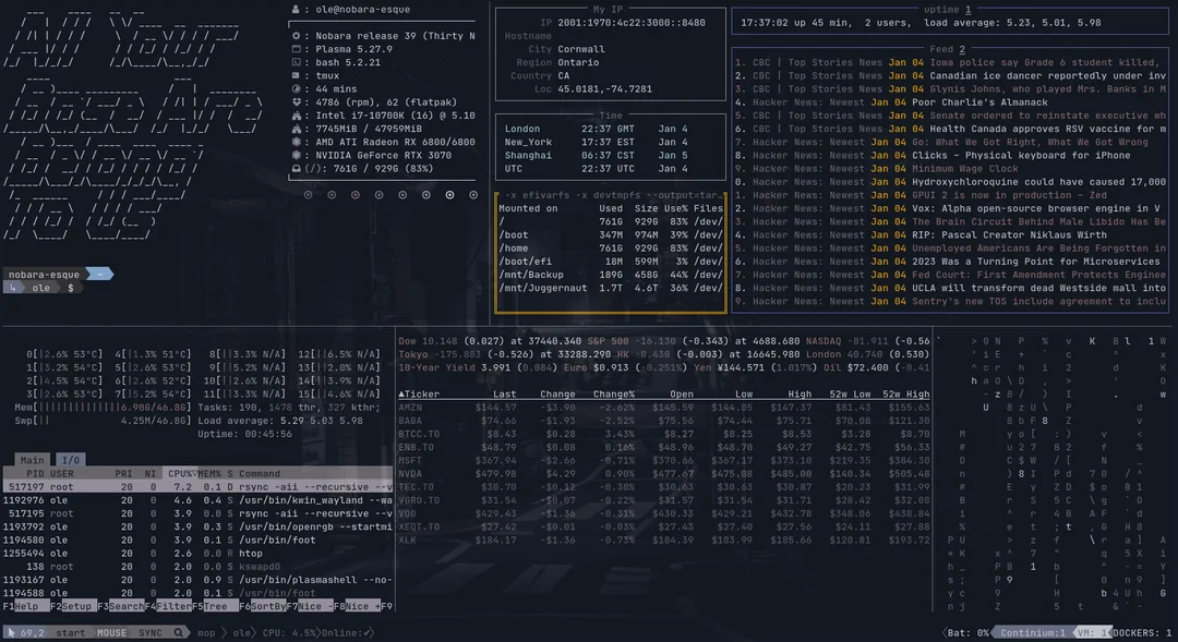 tmux full of agentic loops